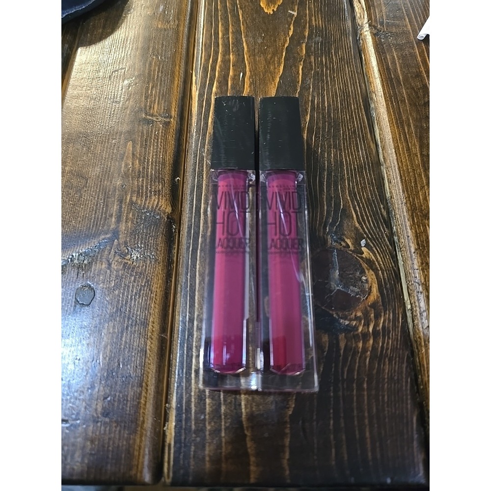 2 tube lot MAYBELLINE VIVID HOT LACQUER LIP GLOSS 76 OBSESSED unsealed NWOB